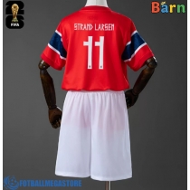 Fotballdrakt Barn Norge Jorgen Strand Larsen #11 Hjemmedraktsett VM 2026 Kortermet (+ Korte bukser)